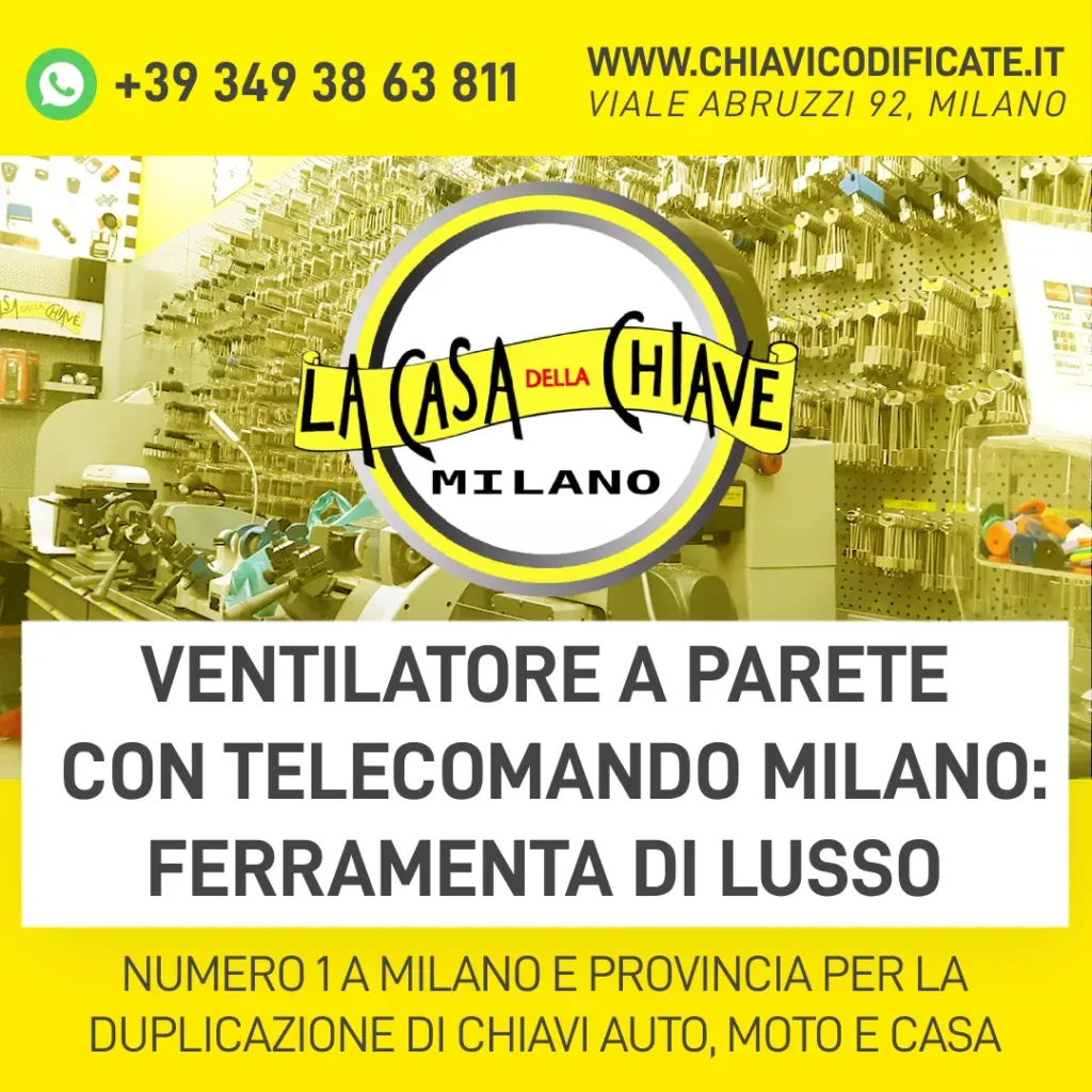 Ventilatore a parete con telecomando Milano ferramenta di lusso