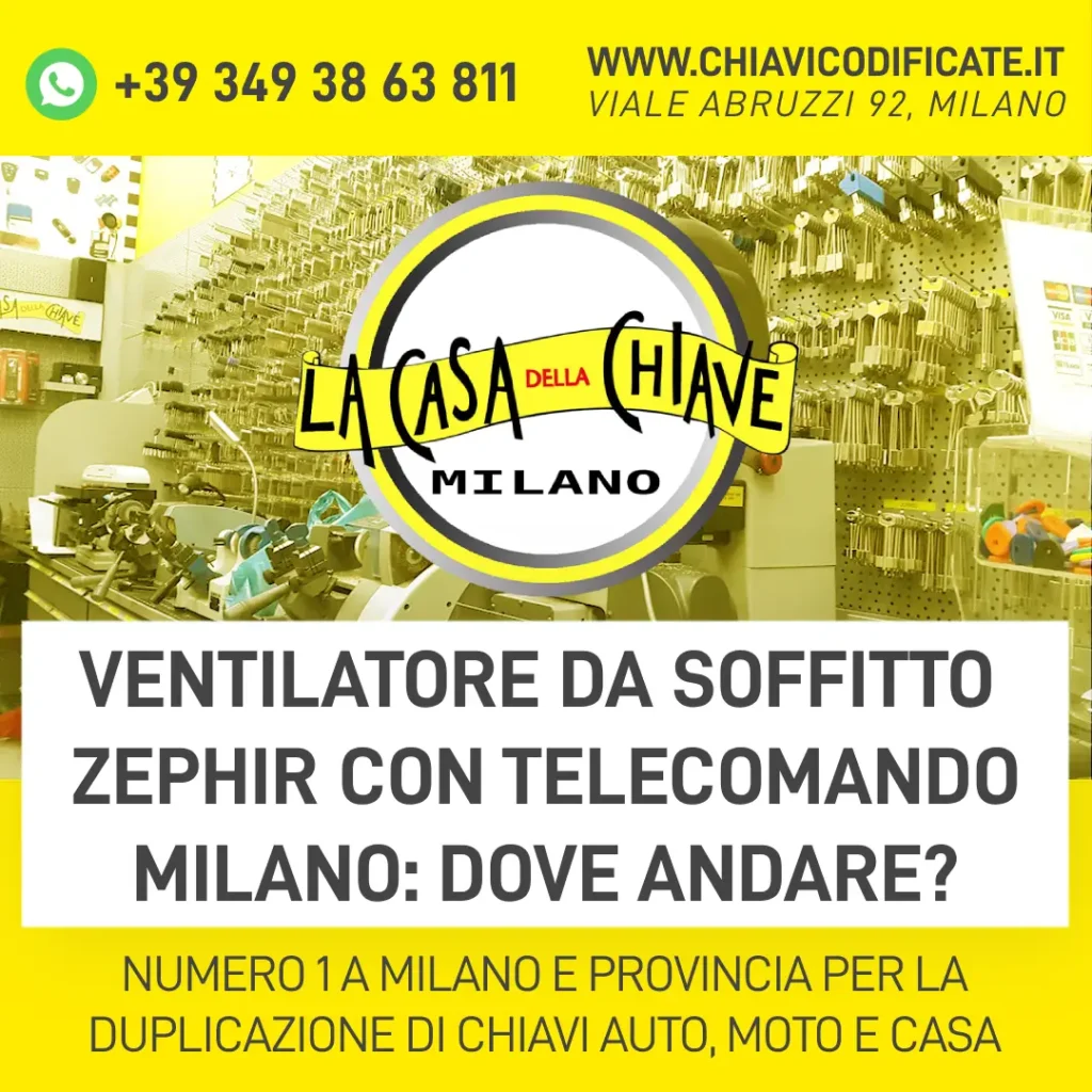 Ventilatore da soffitto Zephir con telecomando Milano dove andare