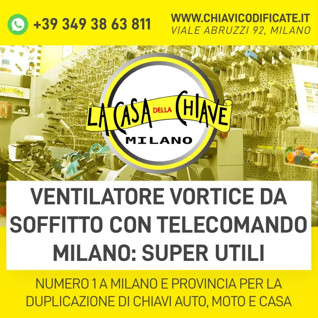 Ventilatore vortice da soffitto con telecomando Milano super utili