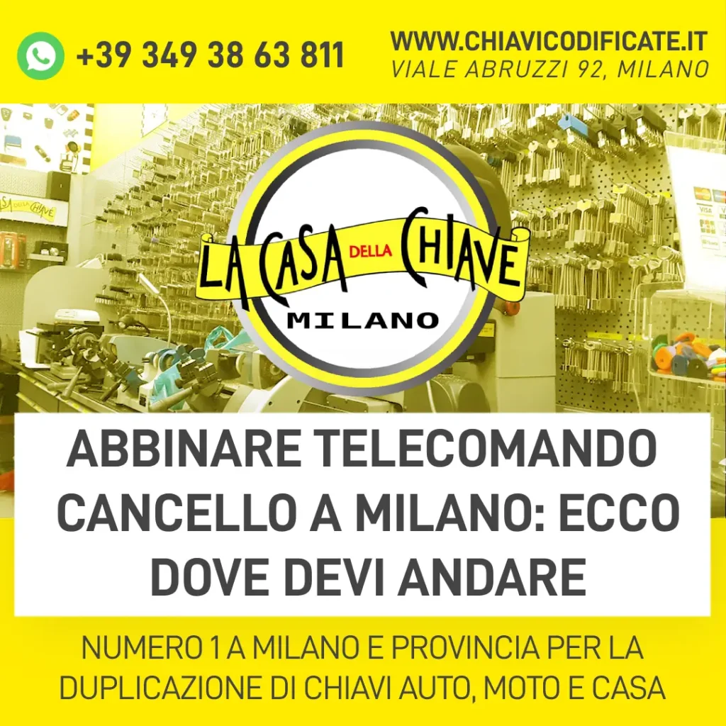 Abbinare telecomando cancello a Milano ecco dove devi andare