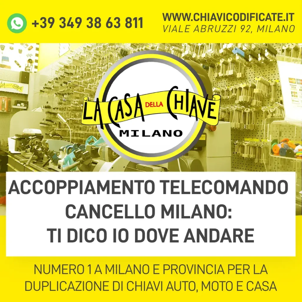 Accoppiamento telecomando cancello Milano ti dico io dove andare