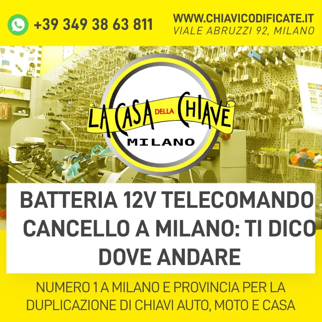 Batteria 12v telecomando cancello a Milano ti dico dove andare
