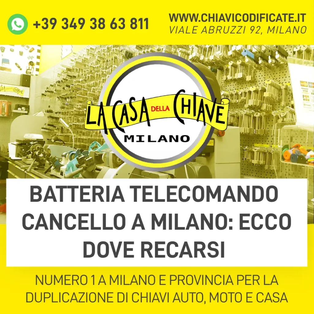 Batteria telecomando cancello a Milano ecco dove recarsi