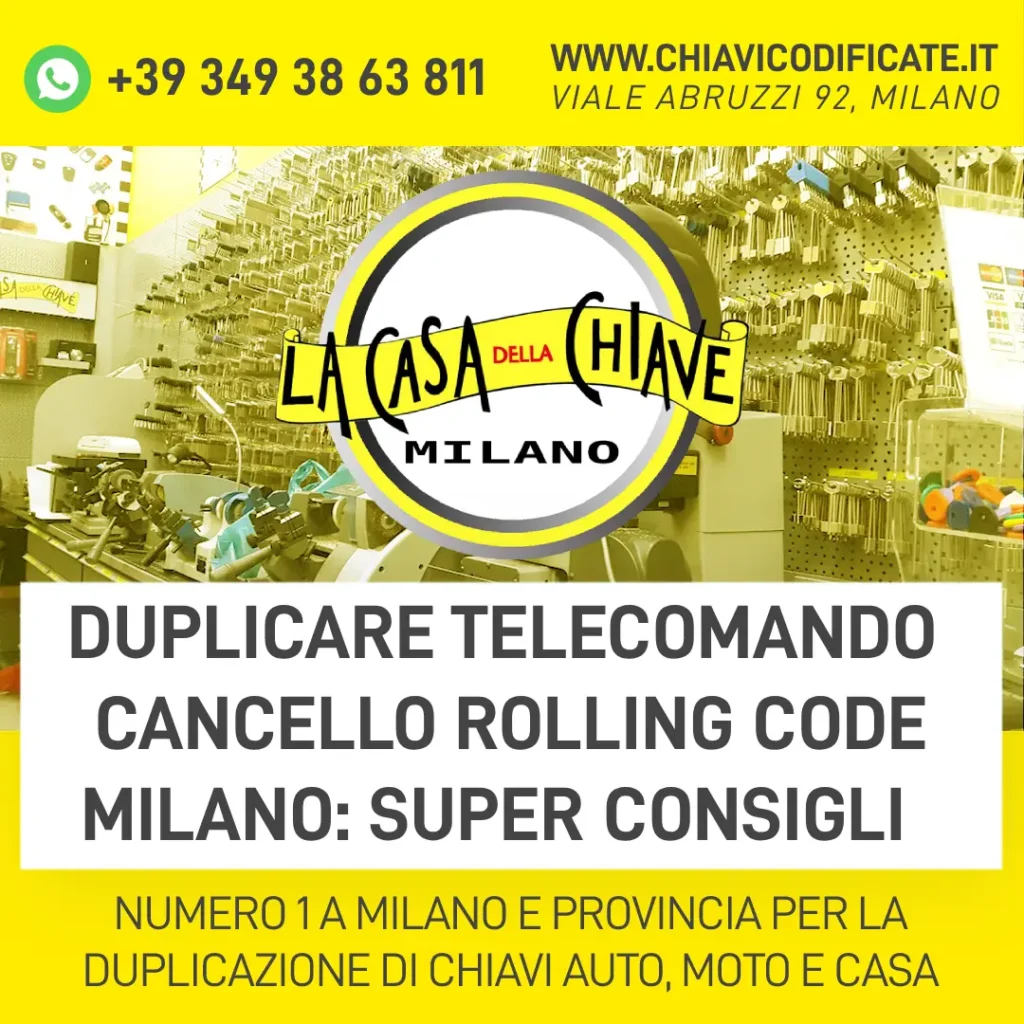 Duplicare telecomando cancello rolling code Milano super consigli