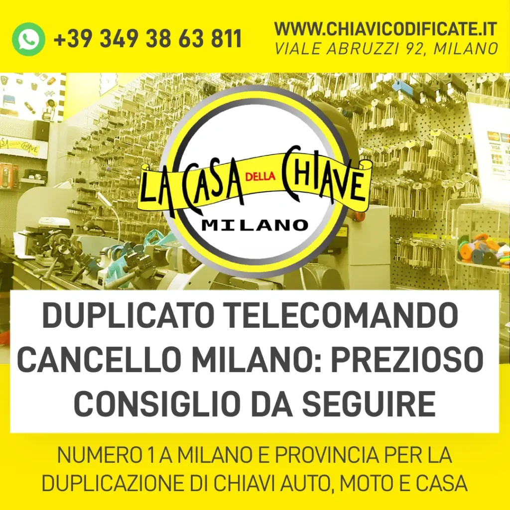 Duplicato telecomando cancello Milano prezioso consiglio da seguire