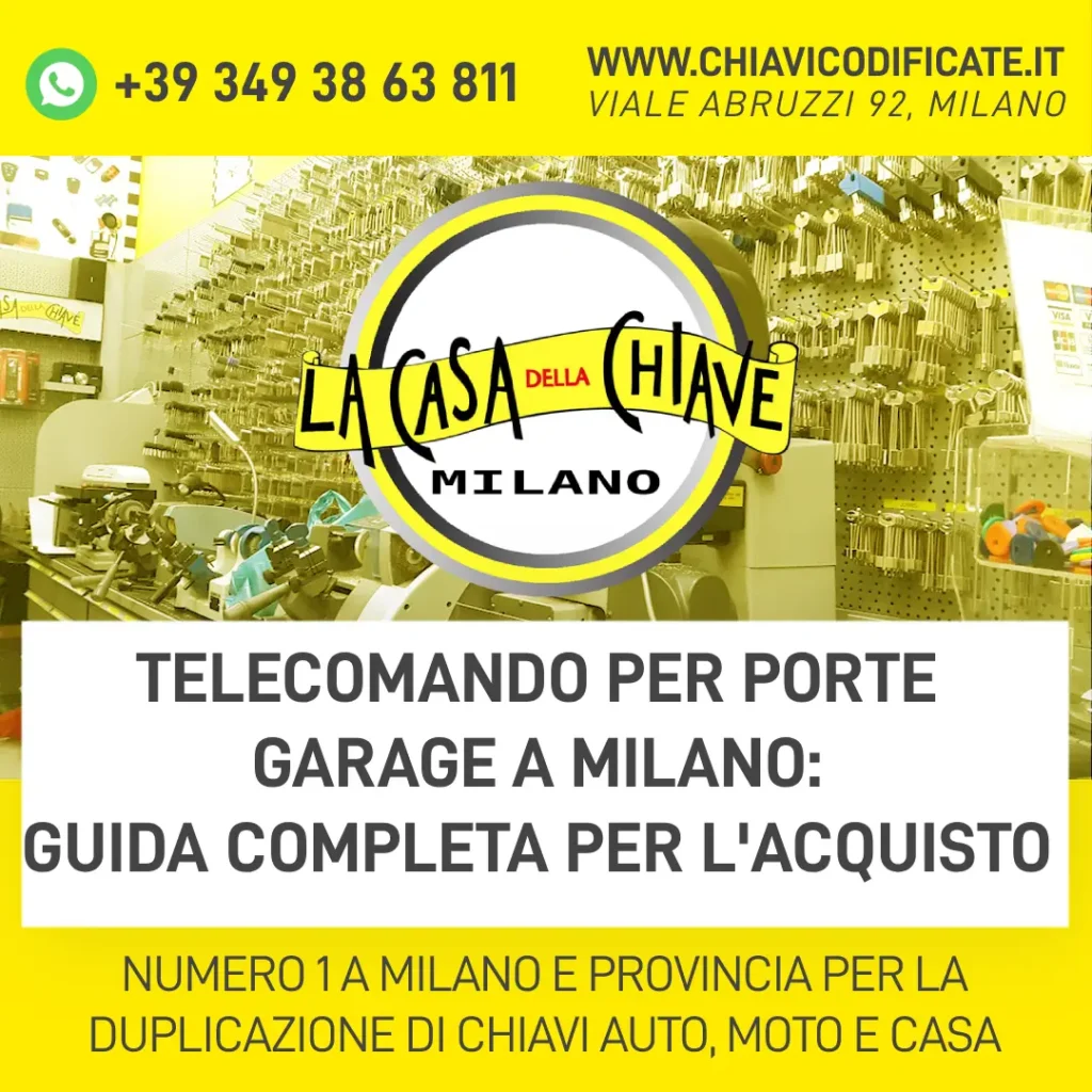 Telecomando per porte garage a Milano: guida completa per l'acquisto