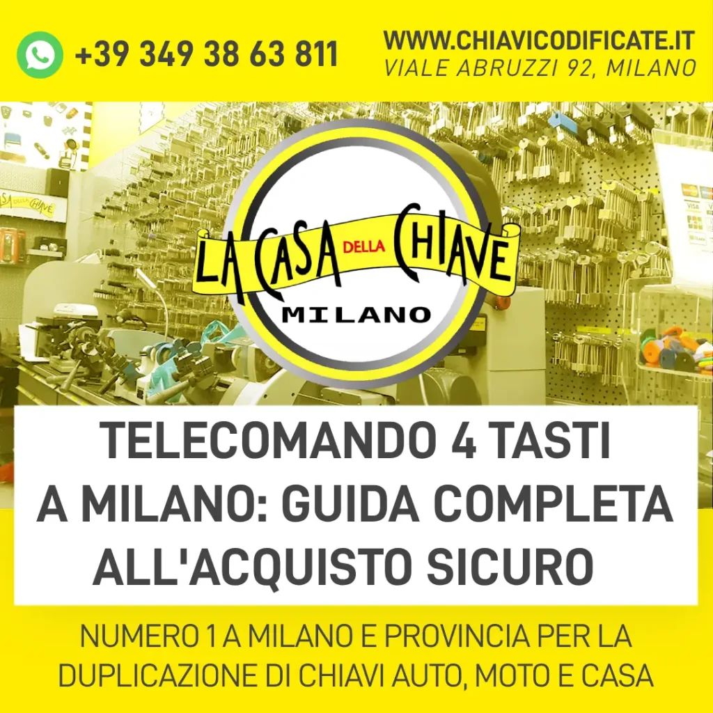 Telecomando 4 tasti a Milano: guida completa all'acquisto sicuro