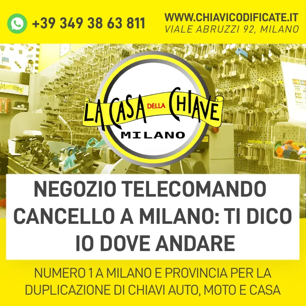 Negozio telecomando cancello a Milano ti dico io dove andare