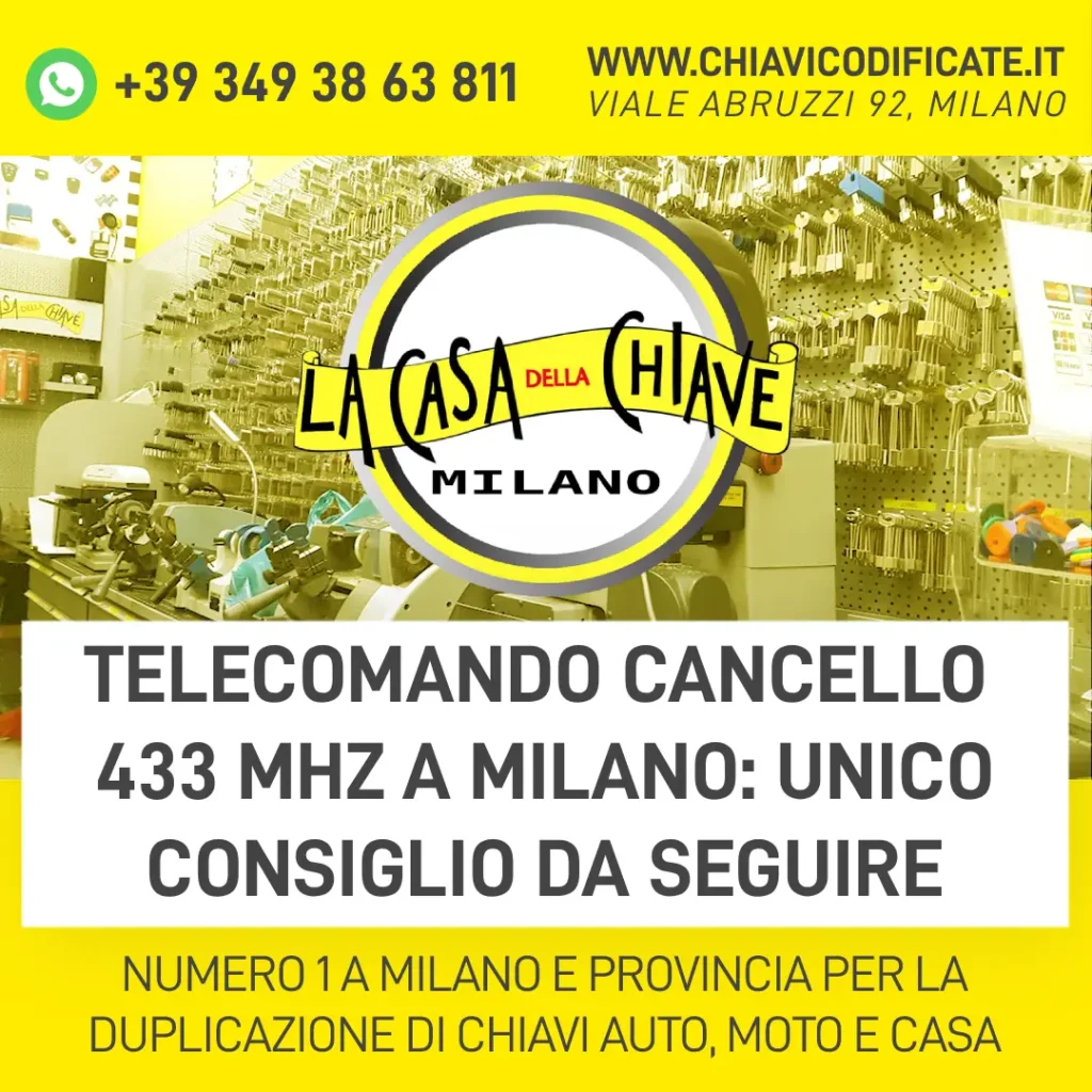Telecomando cancello 433 mhz a Milano unico consiglio da seguire