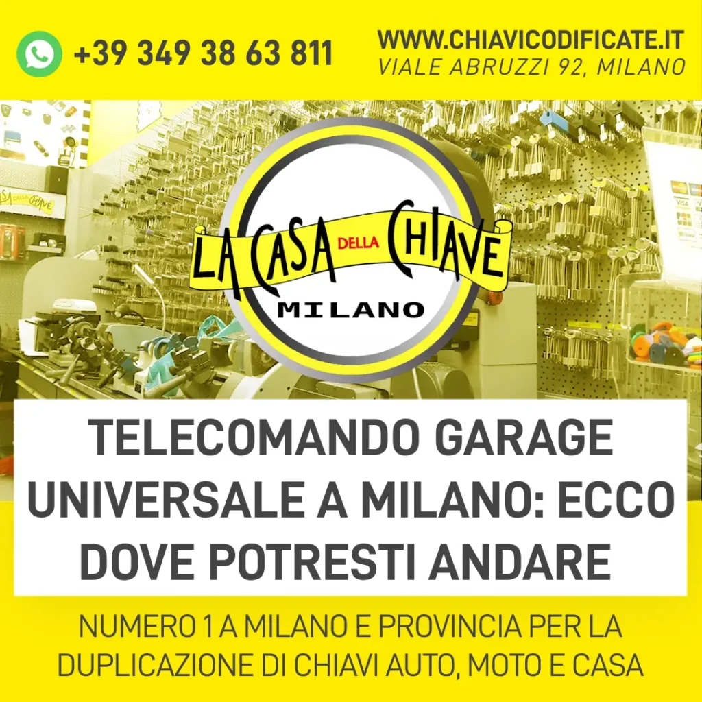 Telecomando garage universale a Milano ecco dove potresti andare
