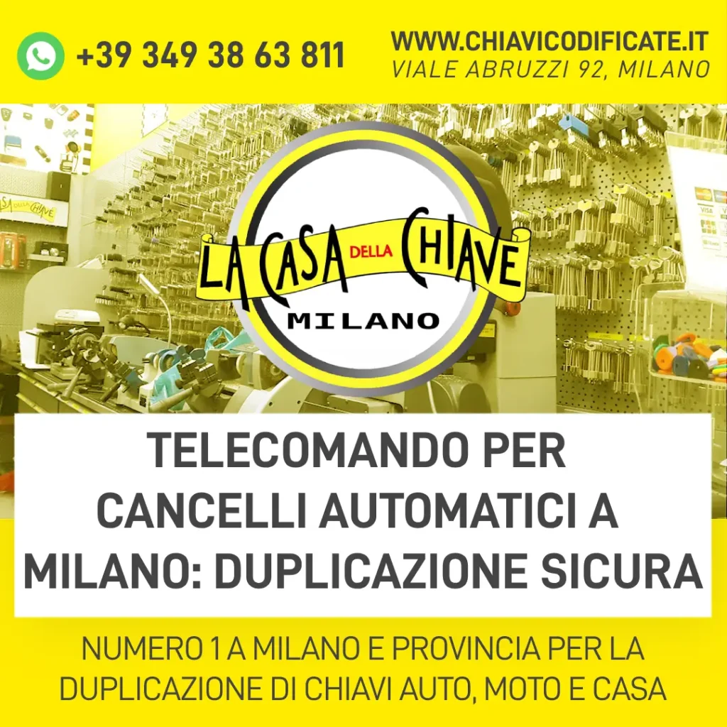 Telecomando per cancelli automatici a Milano duplicazione sicura