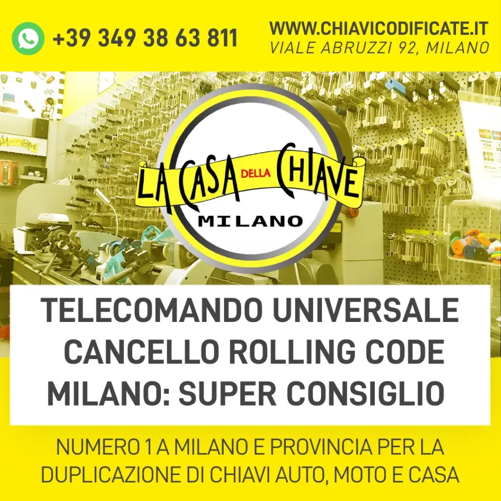 Telecomando universale cancello rolling code Milano super consiglio