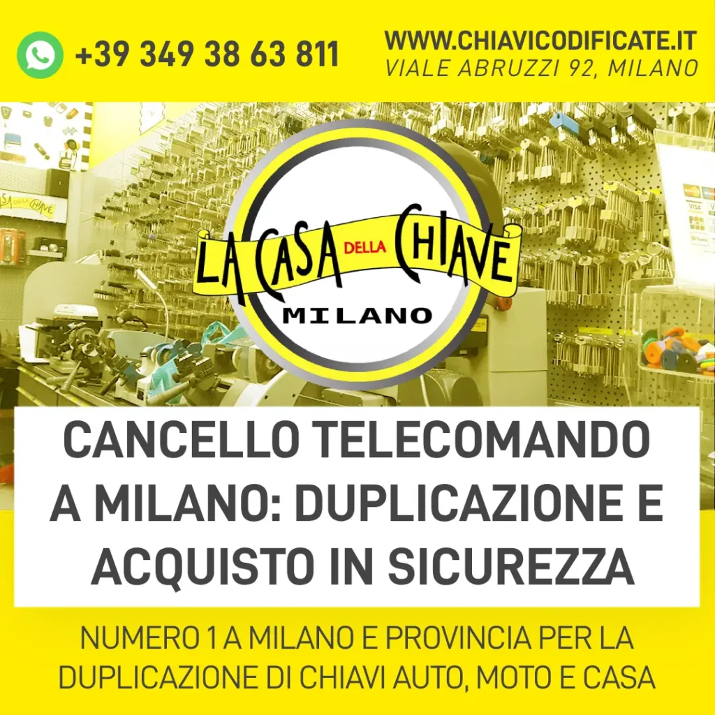 Cancello telecomando a Milano duplicazione e acquisto in sicurezza