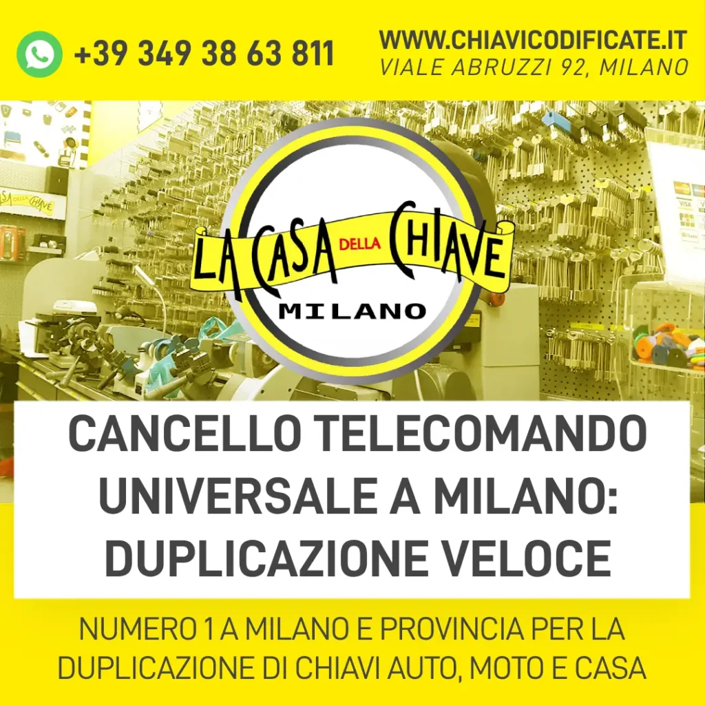 Cancello telecomando universale a Milano duplicazione veloce
