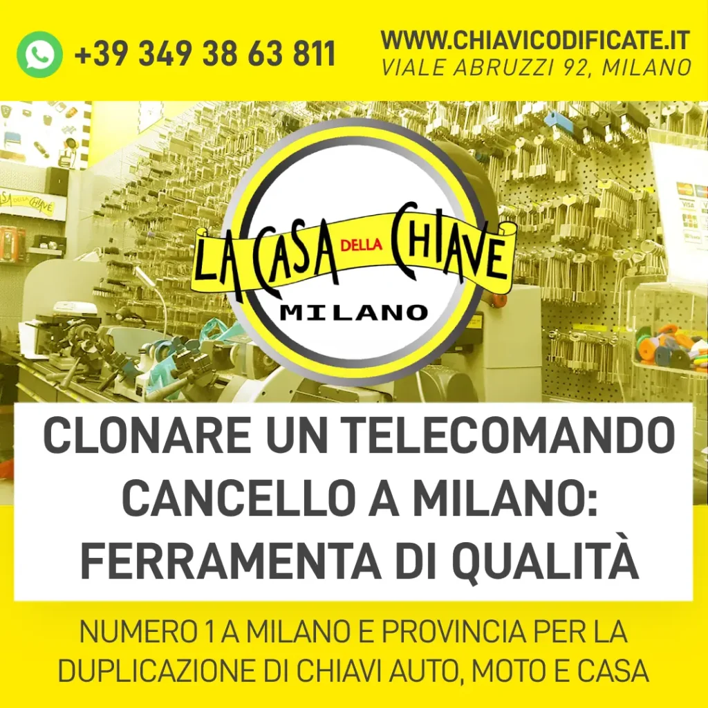 Clonare un telecomando cancello a Milano ferramenta di qualità