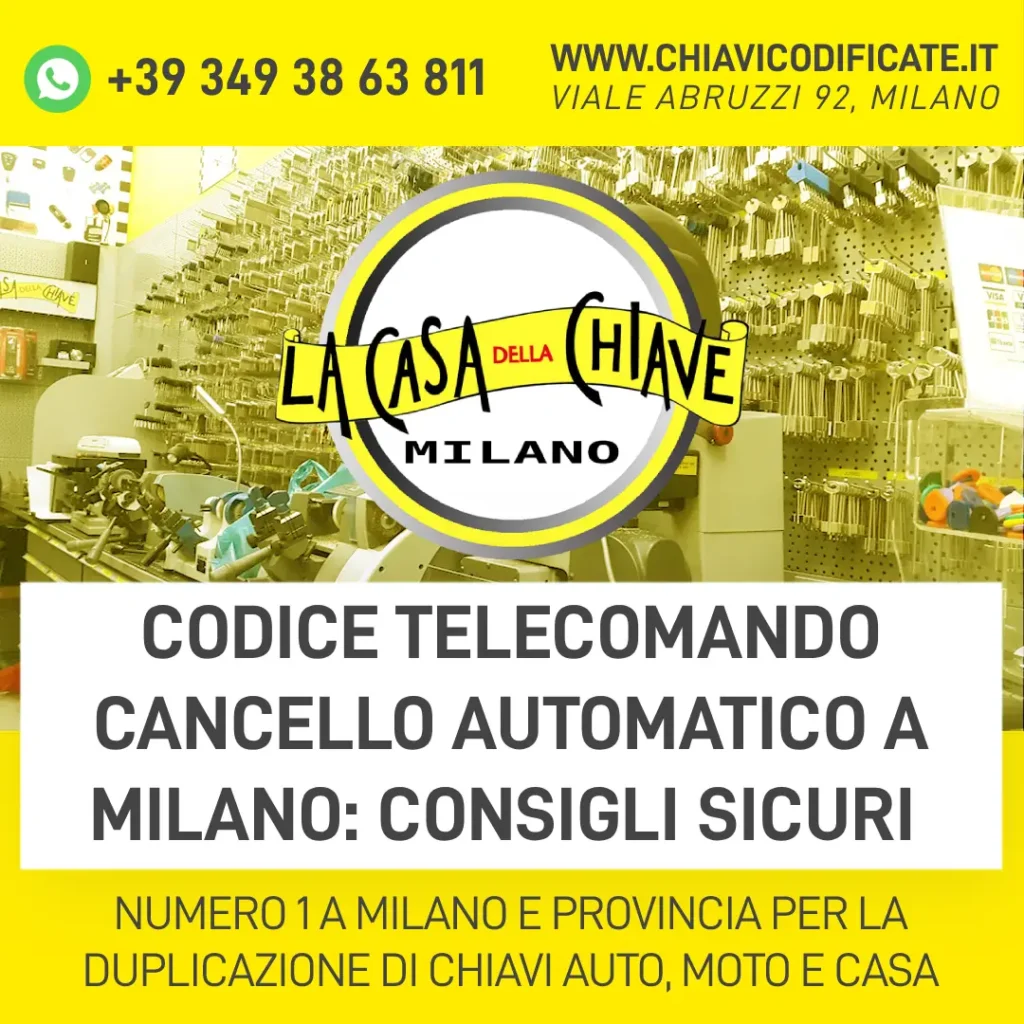 Codice telecomando cancello automatico a Milano consigli sicuri