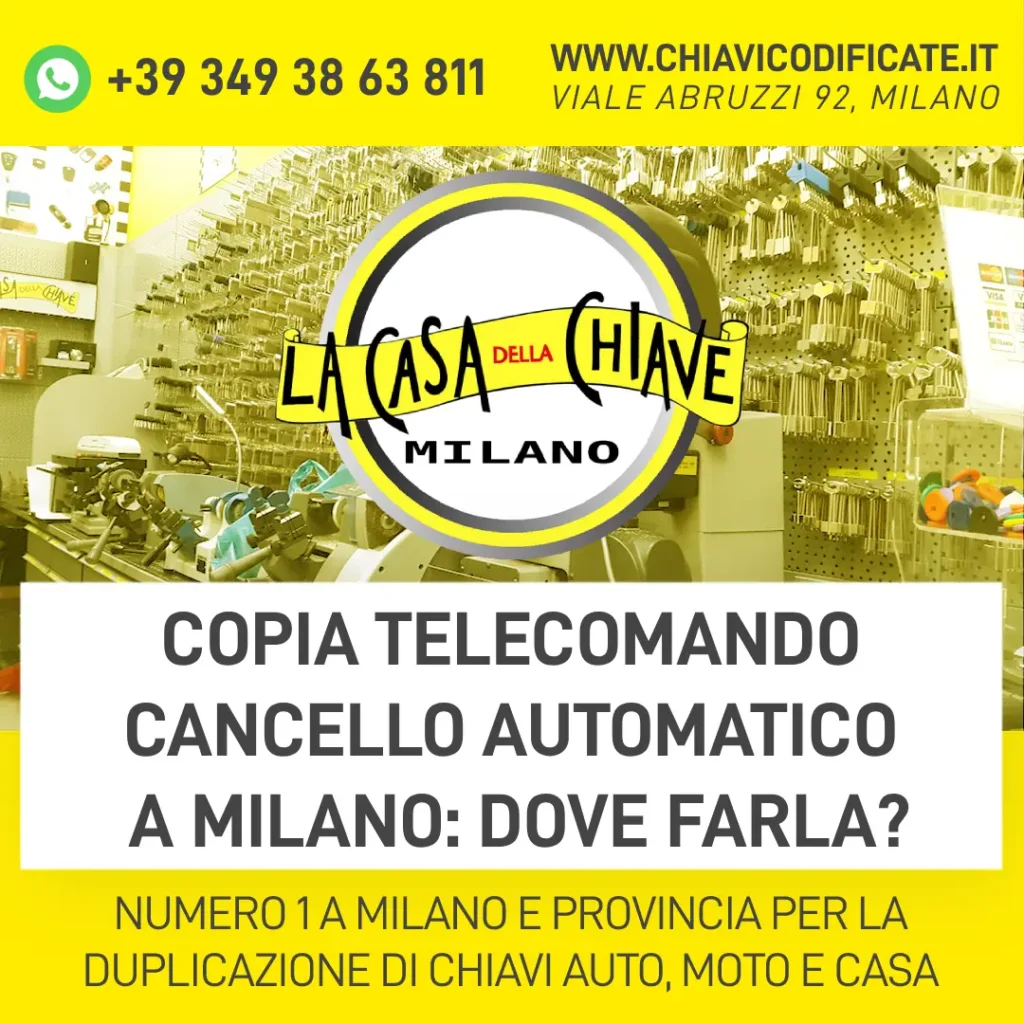 Copia telecomando cancello automatico a Milano: dove farla?