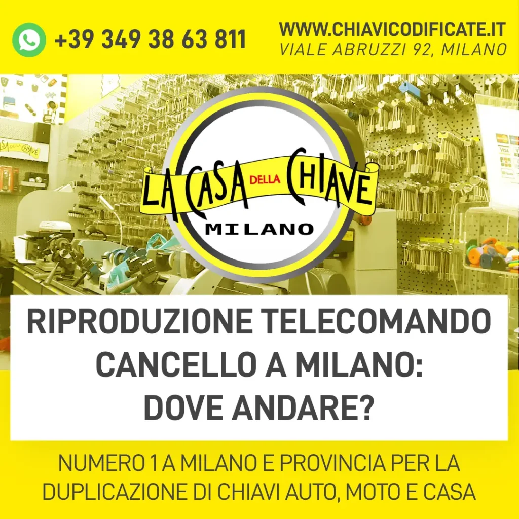 Riproduzione telecomando cancello a Milano dove andare