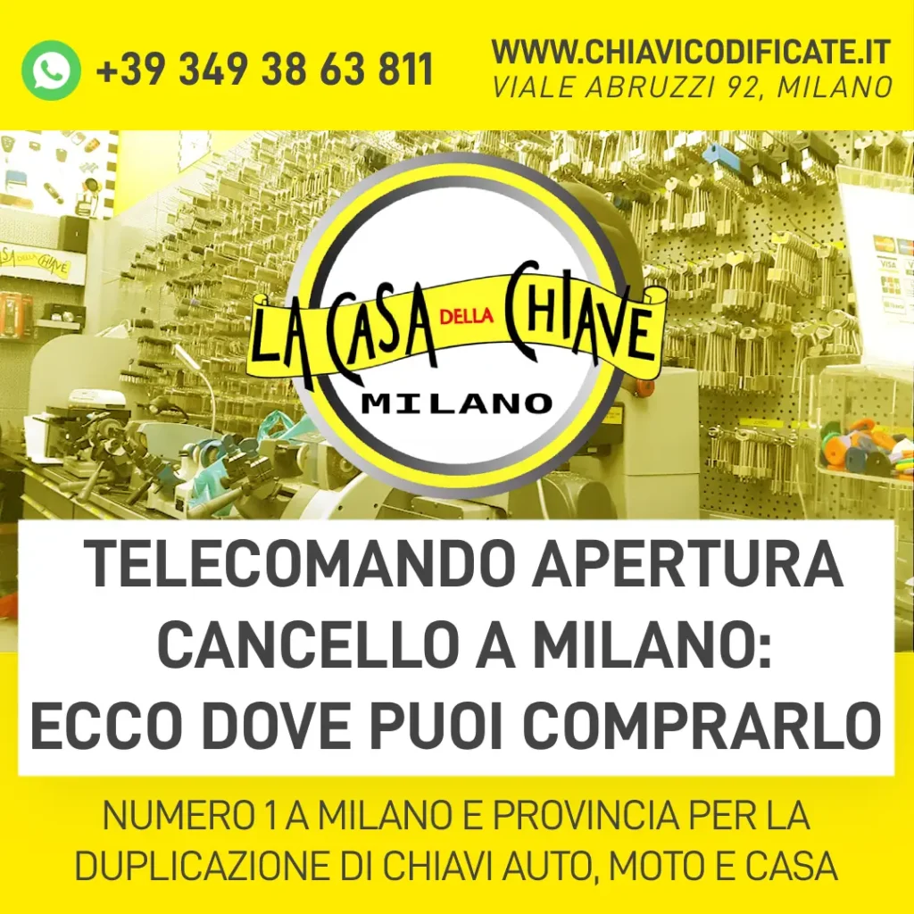 Telecomando apertura cancello a Milano ecco dove puoi comprarlo