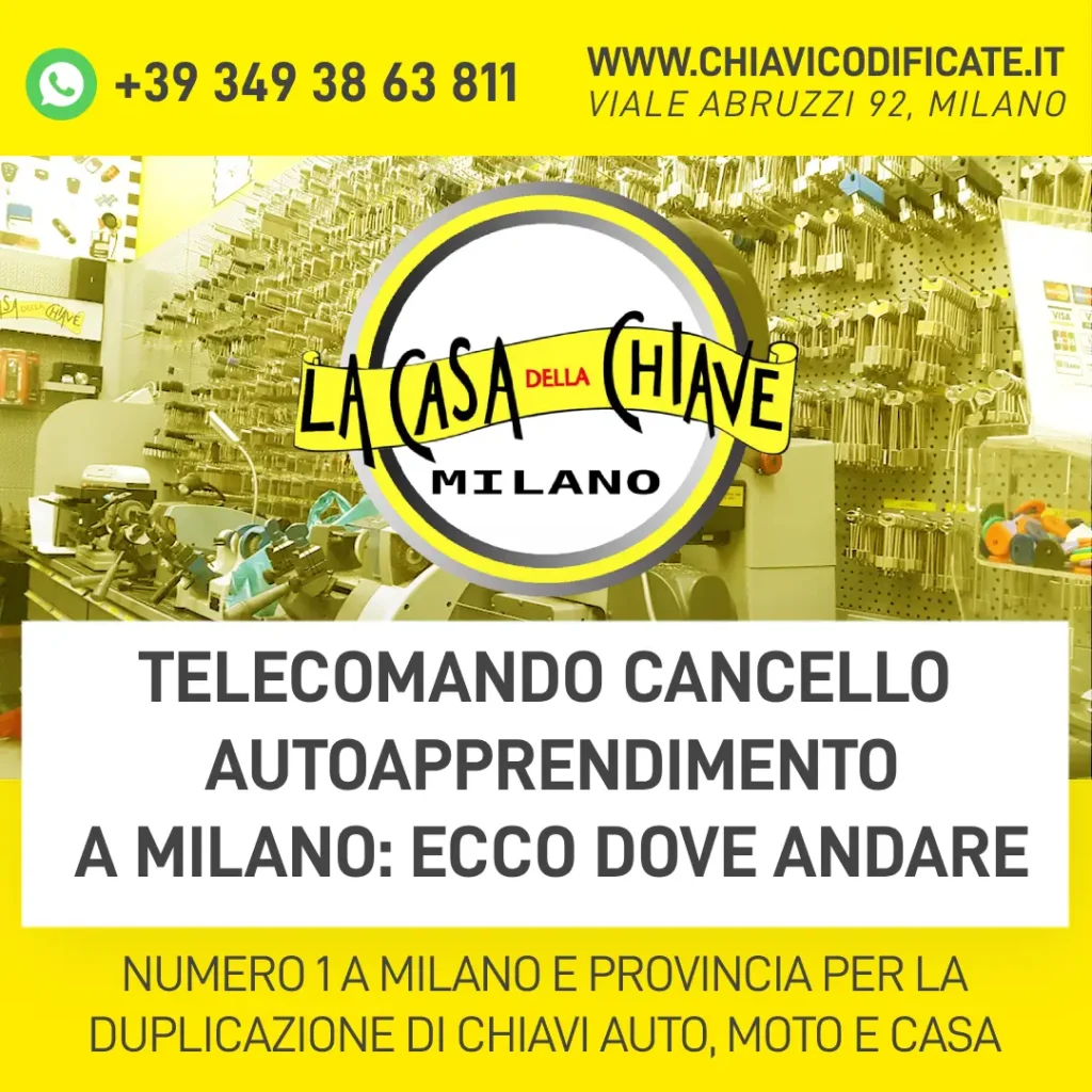 Telecomando cancello autoapprendimento a Milano ecco dove andare