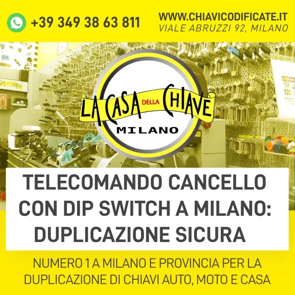 Telecomando cancello con dip switch a Milano duplicazione sicura