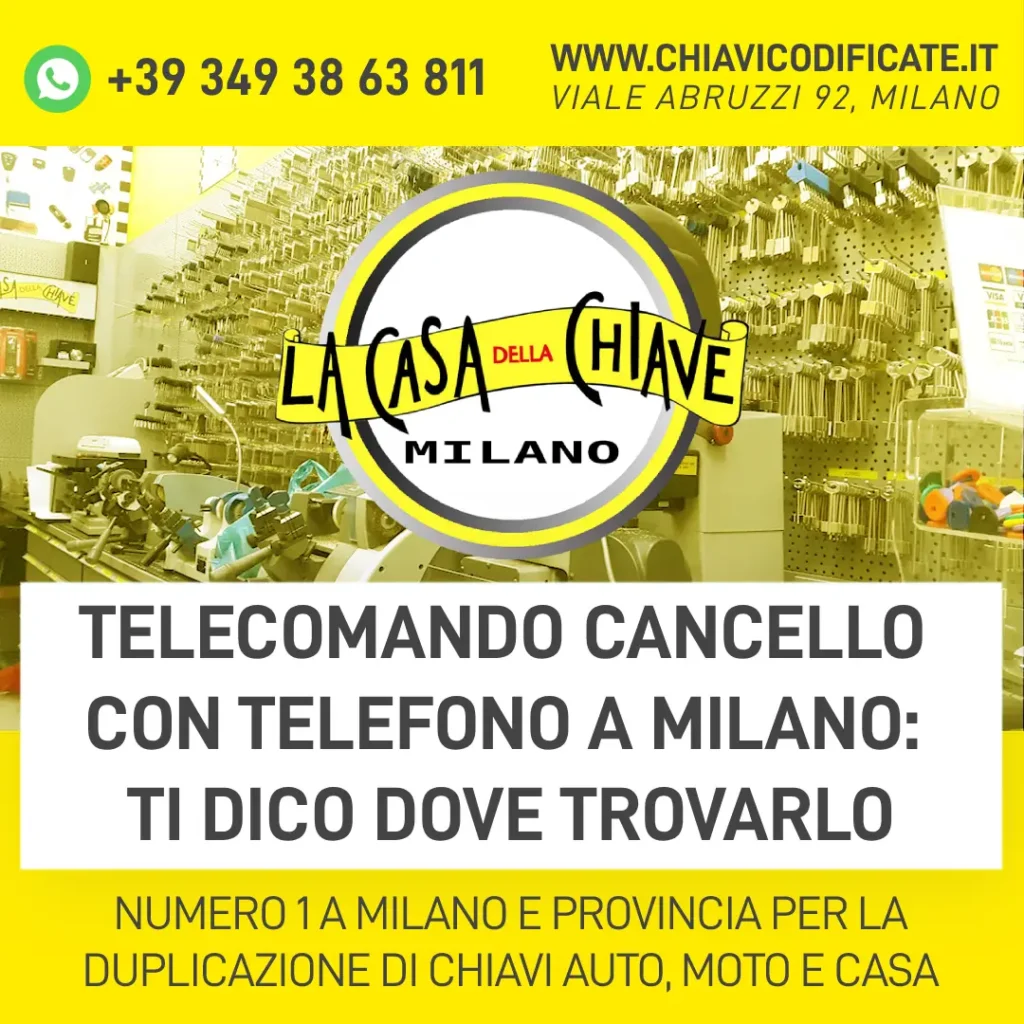 Telecomando cancello con telefono a Milano ti dico dove trovarlo