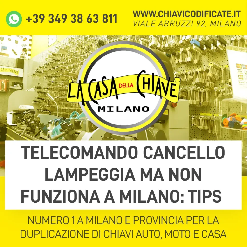 Telecomando cancello lampeggia ma non funziona a Milano tips
