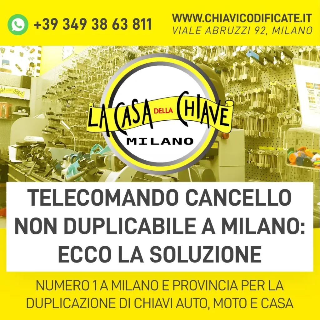 Telecomando cancello non duplicabile a Milano ecco la soluzione
