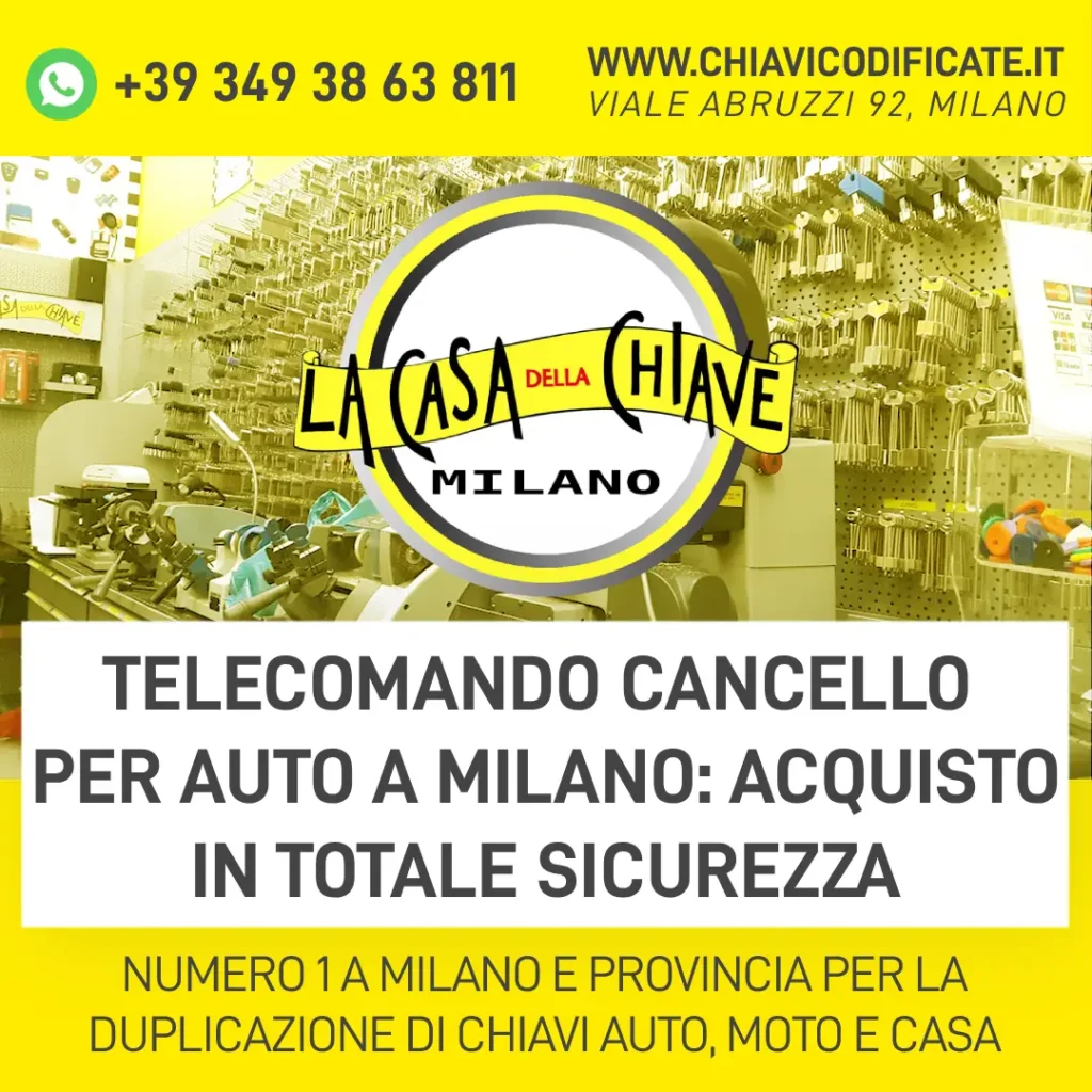 Telecomando cancello per auto a Milano acquisto in totale sicurezza