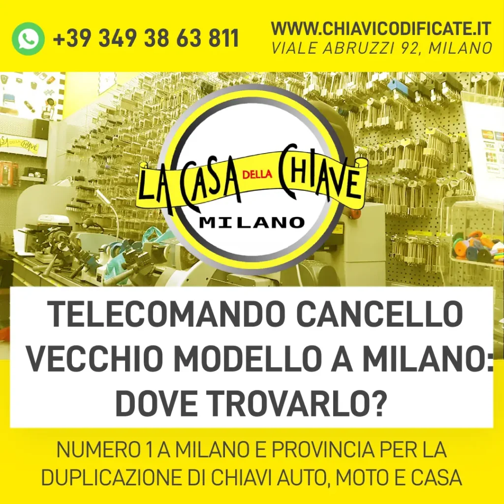 Telecomando cancello vecchio modello a Milano dove trovarlo