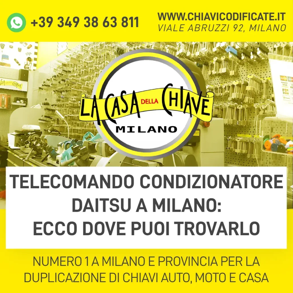 Telecomando condizionatore Daitsu a Milano ecco dove puoi trovarlo