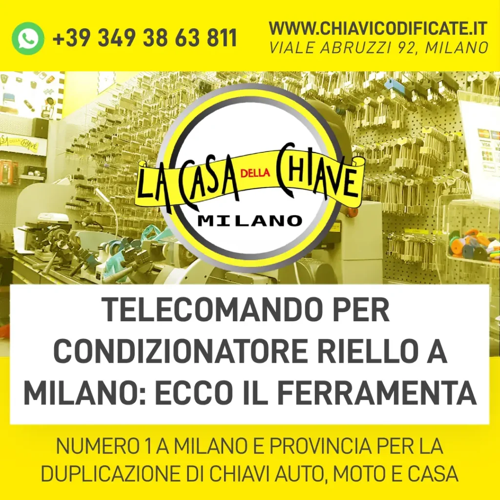 Telecomando per condizionatore Riello a Milano ecco il ferramenta