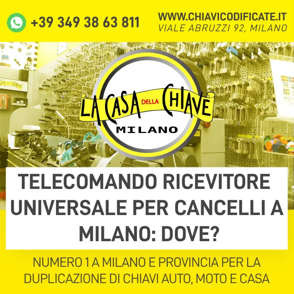 Telecomando ricevitore universale per cancelli a Milano dove