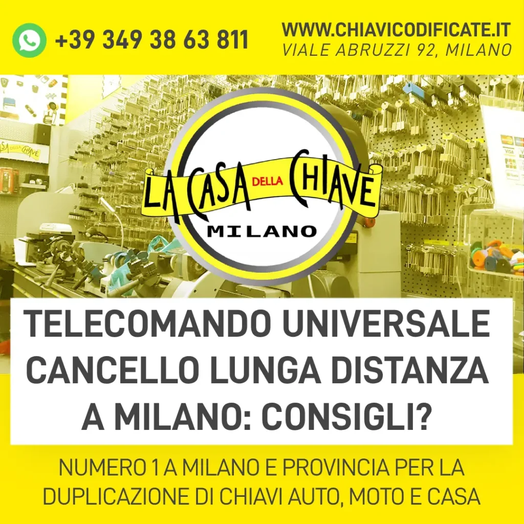 Telecomando universale cancello lunga distanza a Milano consigli