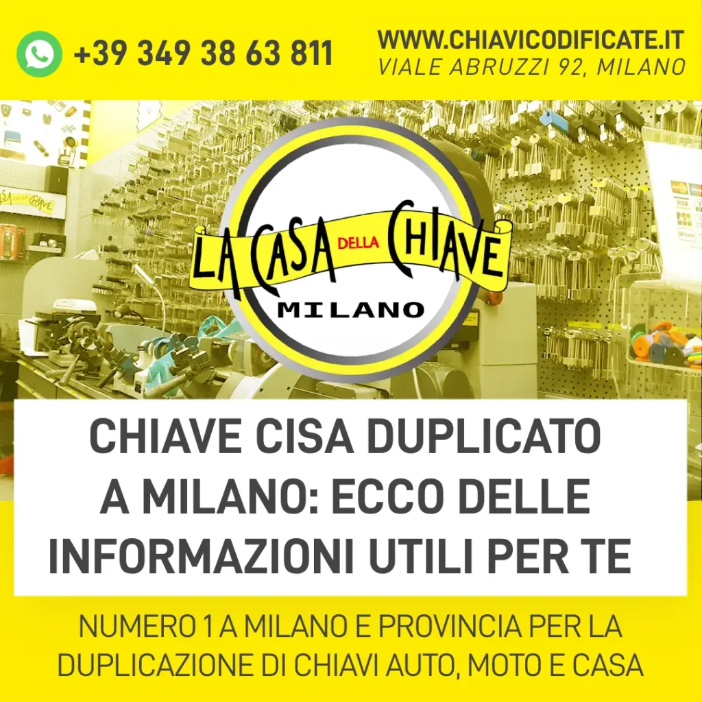 Chiave Cisa duplicato a Milano ecco delle informazioni utili per te