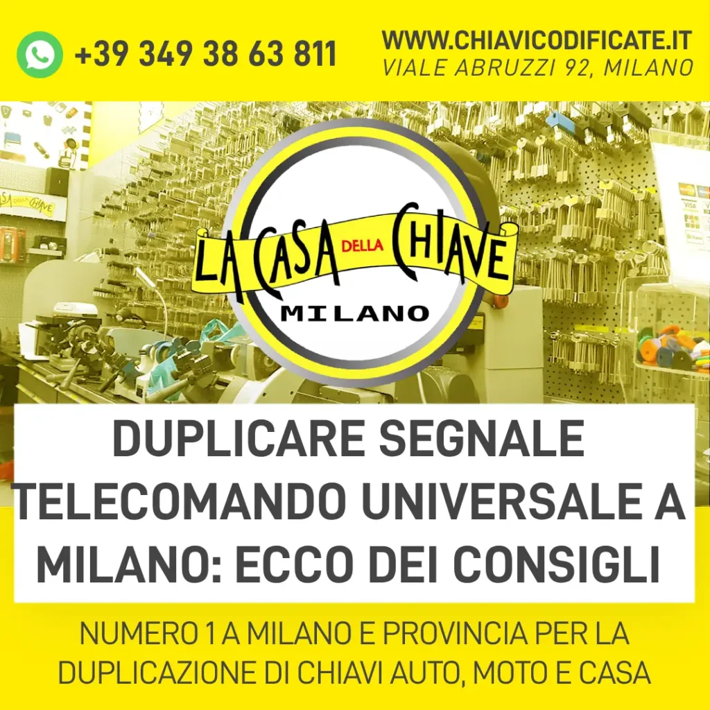 Duplicare segnale telecomando universale a Milano ecco dei consigli