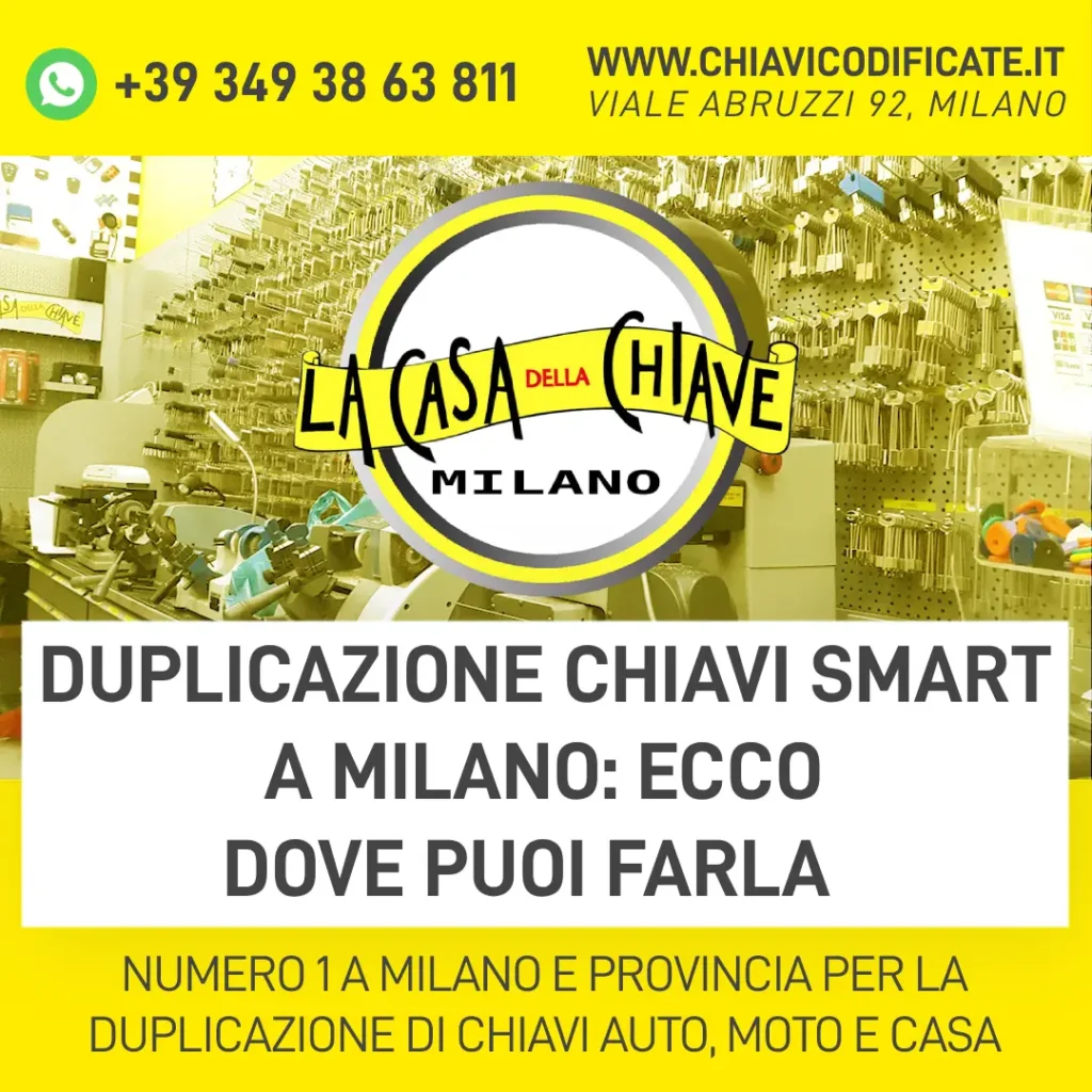 Duplicazione chiavi Smart a Milano ecco dove puoi farla