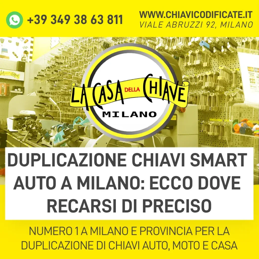 Duplicazione chiavi Smart auto a Milano ecco dove recarsi di preciso