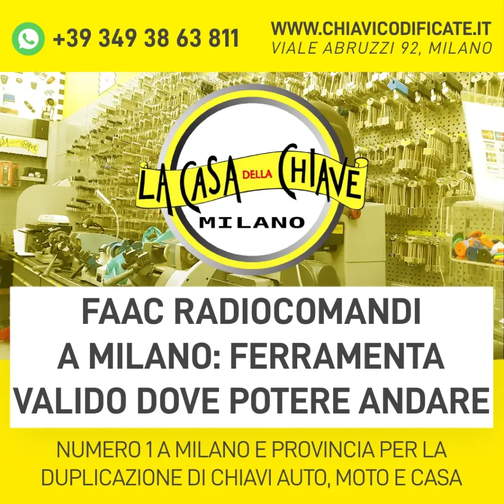Faac radiocomandi a Milano ferramenta valido dove potere andare