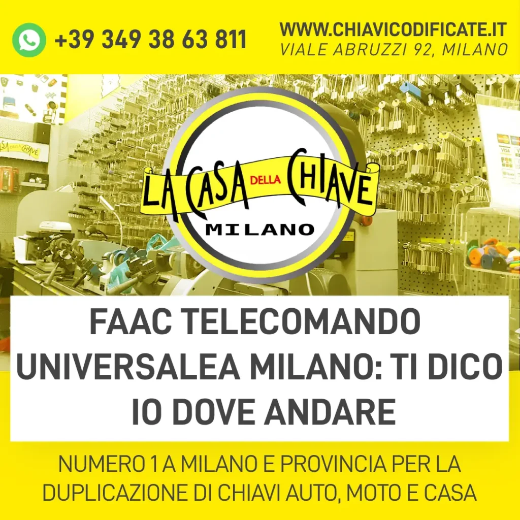 Faac telecomando universale a Milano ti dico io dove andare
