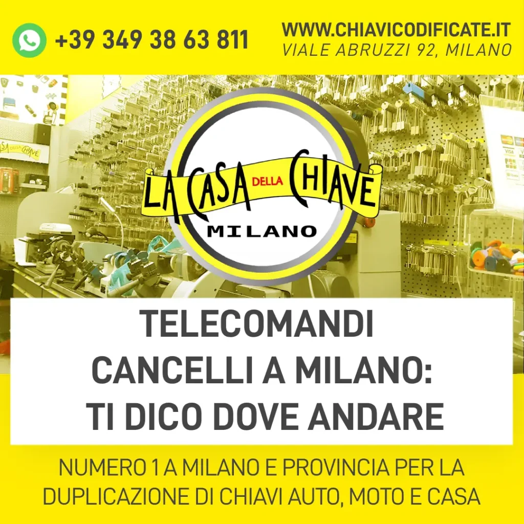 Telecomandi cancelli a Milano: ti dico dove andare