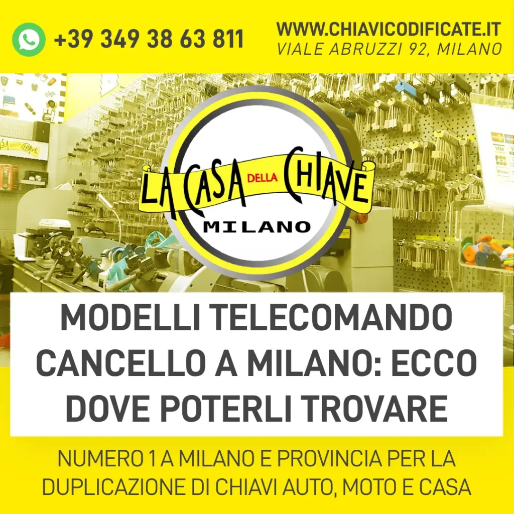 Modelli telecomando cancello a Milano ecco dove poterli trovare