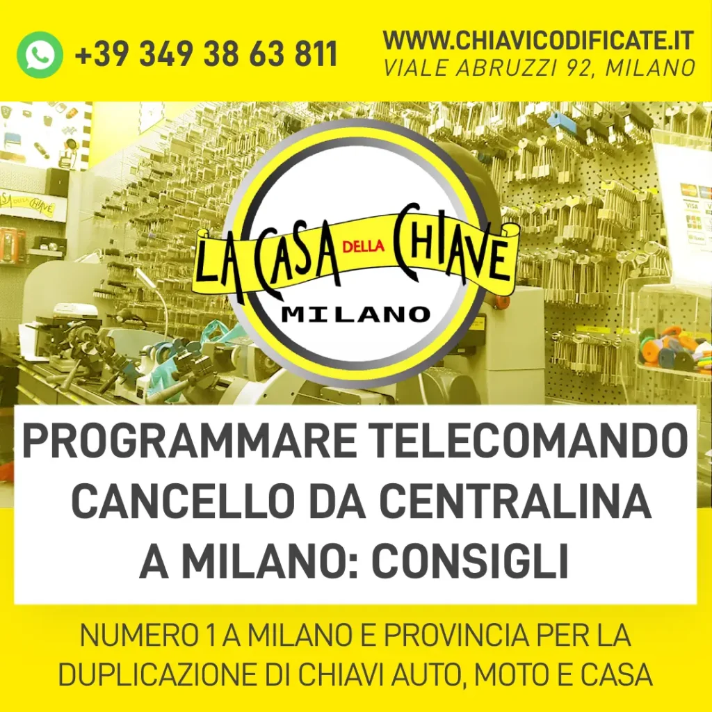 Programmare telecomando cancello da centralina a Milano consigli