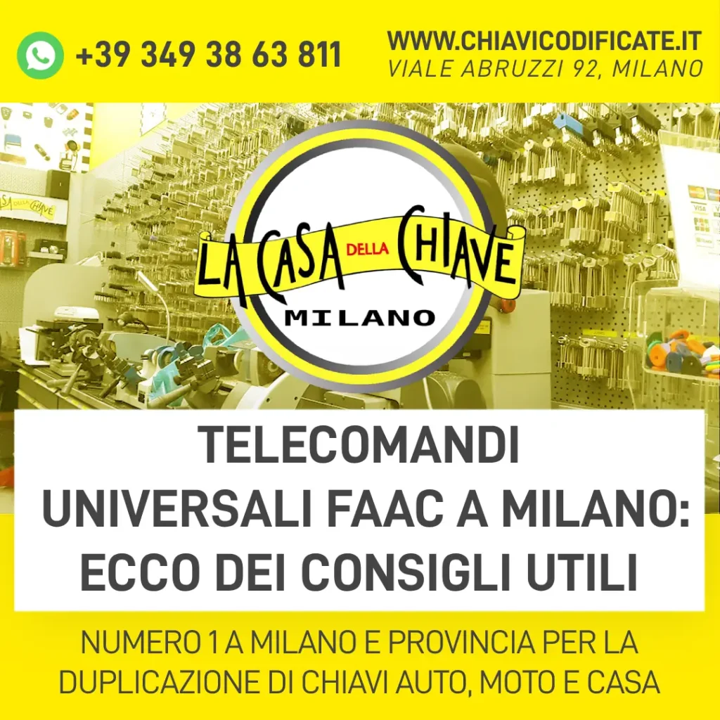 Telecomandi universali Faac a Milano ecco dei consigli utili