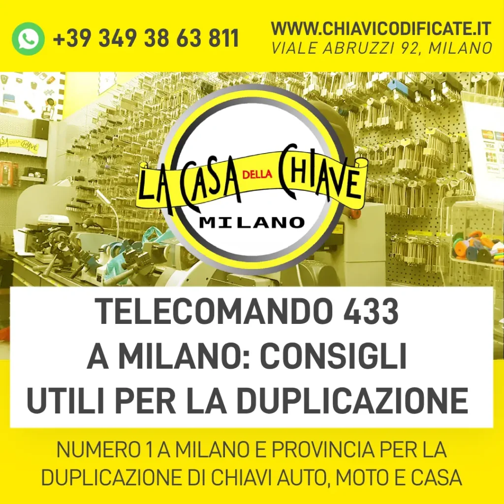 Telecomando 433 a Milano consigli utili per la duplicazione