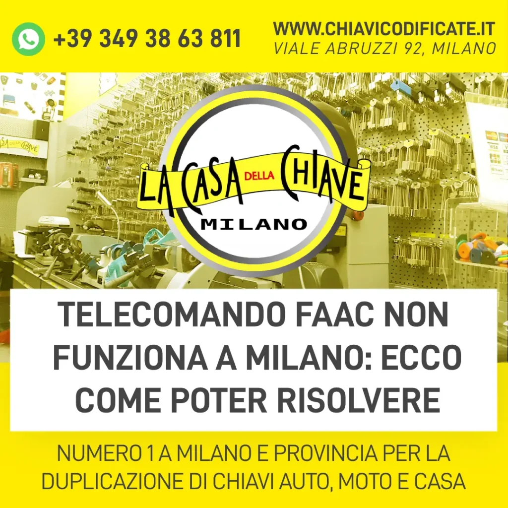 Telecomando Faac non funziona a Milano ecco come poter risolvere