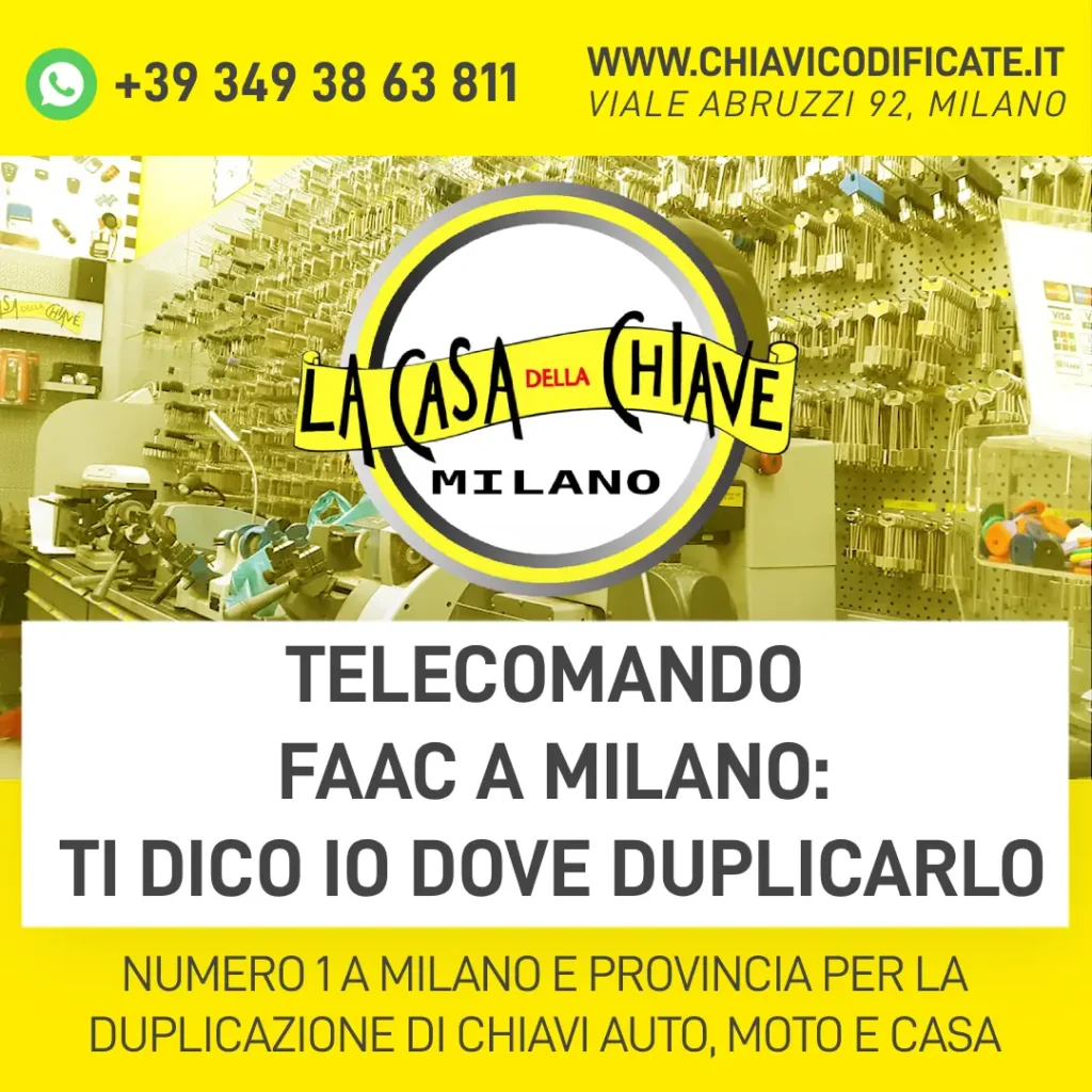 Telecomando faac a Milano ti dico io dove duplicarlo