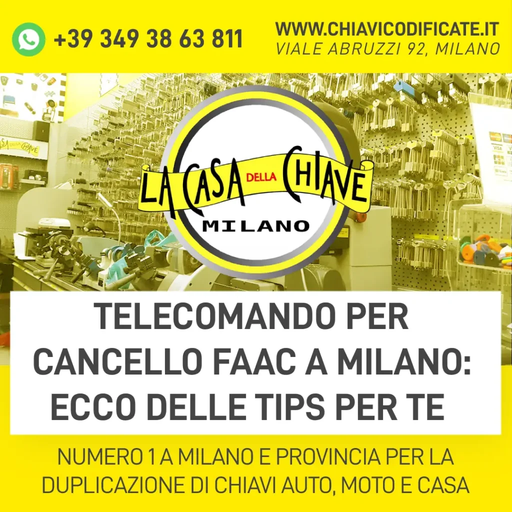 Telecomando per cancello Faac a Milano ecco delle tips per te