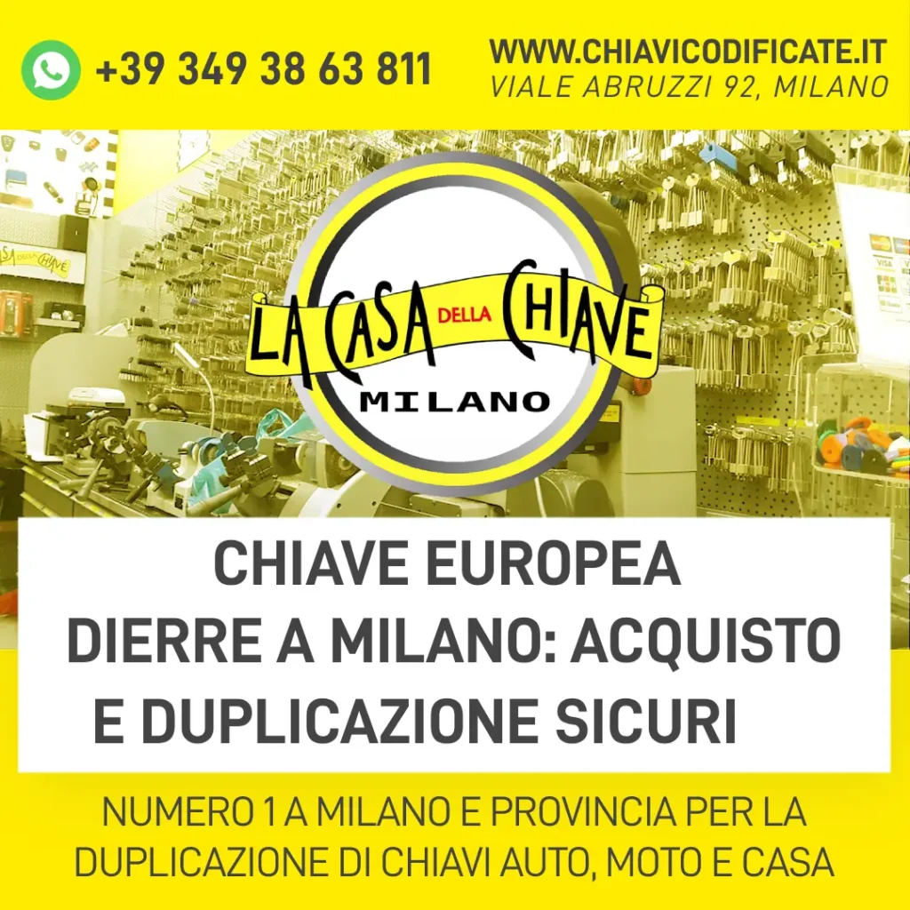 Chiave europea Dierre a Milano acquisto e duplicazione sicuri