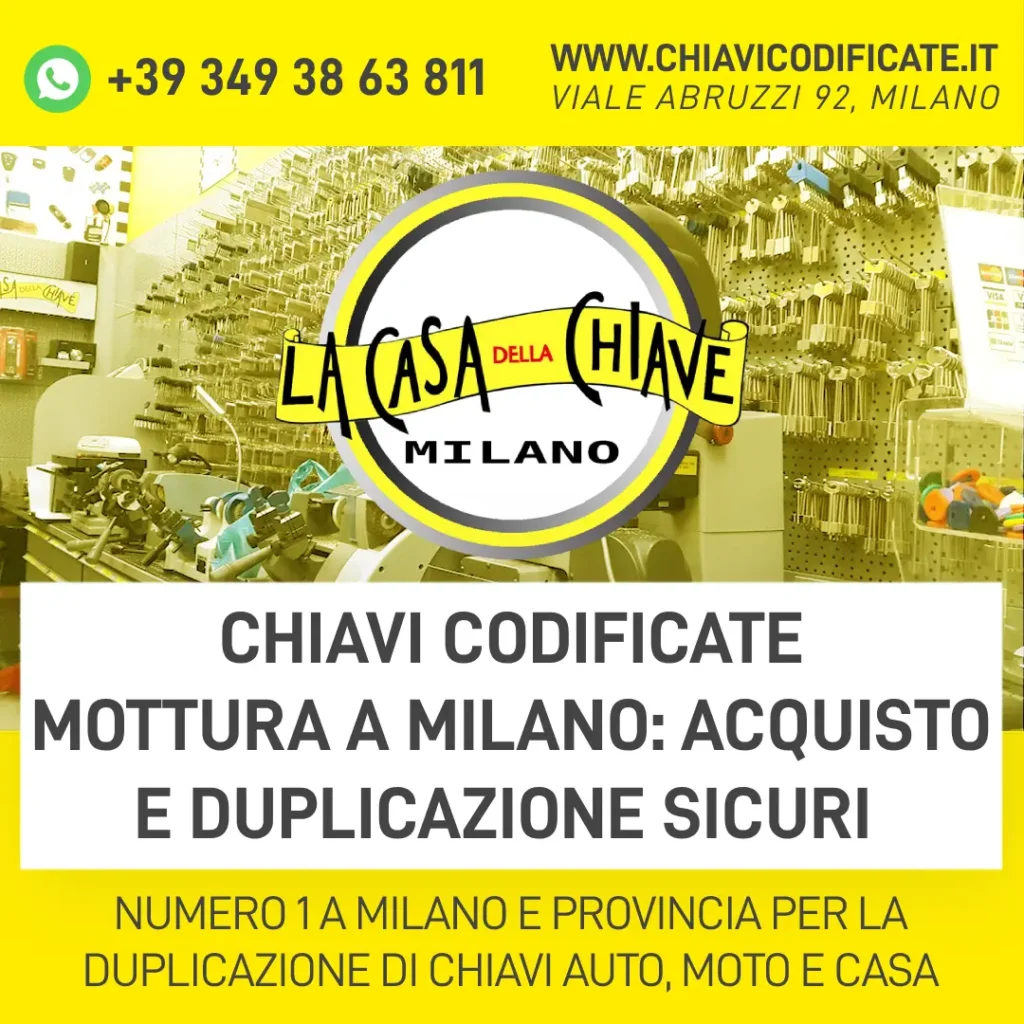 Chiavi codificate Mottura a Milano acquisto e duplicazione sicuri